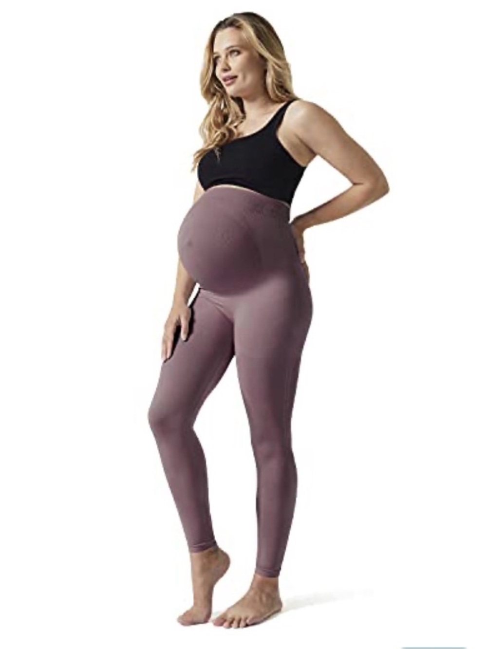 BLANQI Everyday Maternity Belly Support Leggings Size M Soft Fawn Prenatal Baby
